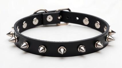 Gold spike necklace on a light background  