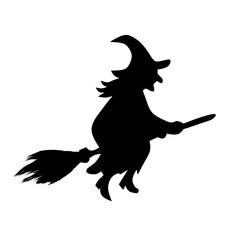 Flying Witch Silhouette Halloween Element