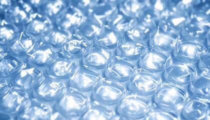 Bubble wrap roll on cardboard sheet, macro texture view