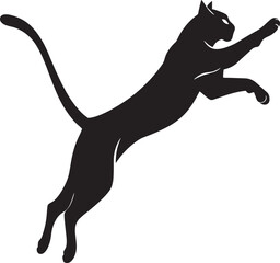 Black cat animal silhouette vector illustration with a domestic feline outline