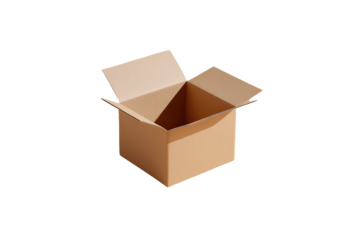 Open cardboard box isolated isolated on transparent background