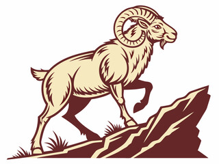 Bold, stylized ram head logo, perfect for branding.
