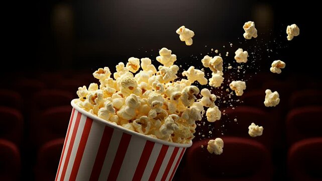 Popcorn spilling from a container