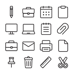 vector set of office icons