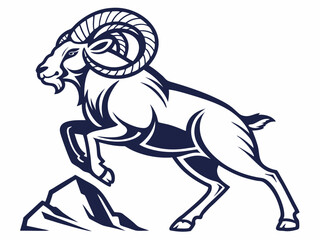 Obraz premium Bold, stylized ram head logo, perfect for branding.