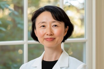 Confident professional doctor smiling in clinic