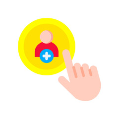 Follow Button flat color icon