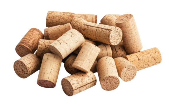 Pile of corks with some of them being larger than others