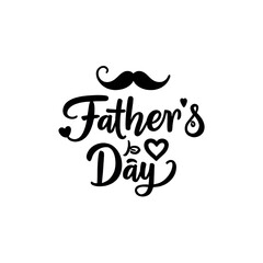 Father's day calligraphy design featuring a mustache and heart symbol for celebration
