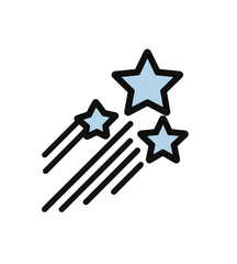 Obraz premium Three stars with dark trails isolated on transparent background