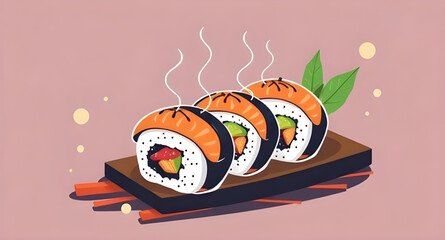 Sushi cartoon, Sushi illustration, Cute sushi, Kawaii sushi, Sushi character, Japanese food cartoon, Funny sushi, Sushi clipart, Cartoon nigiri, Cartoon maki, Sushi roll cartoon, Smiling sushi, Adorab © zpixel