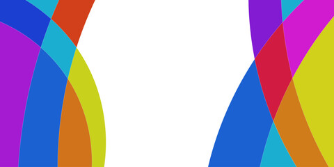 Abstract Colorful Shapes on White Background