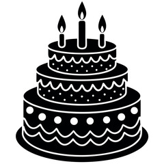         Birthday cake vector illustration. This is an editable file. 