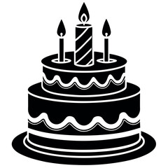         Birthday cake vector illustration. This is an editable file. 