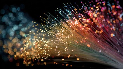 Obraz premium Fiber Optics: A Symphony of Light and Color