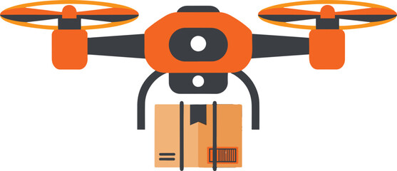 Drone Delivering Package - Future of Logistics and Automated Delivery