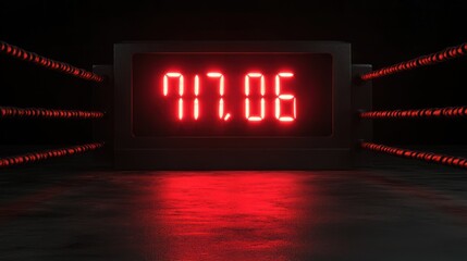 Boxing ring with digital timer