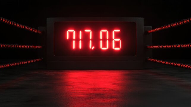 Boxing ring with digital timer