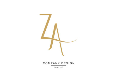 AZ, ZA Abstract Letters Logo Monogram Design Font Icon Initials