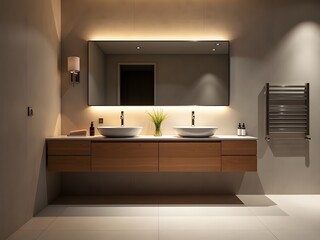 Contemporary Bathroom Interior with Sleek Fixtures