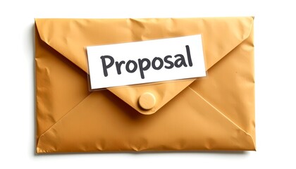An open envelope with a "Proposal" tag on top, signifying the start of something new