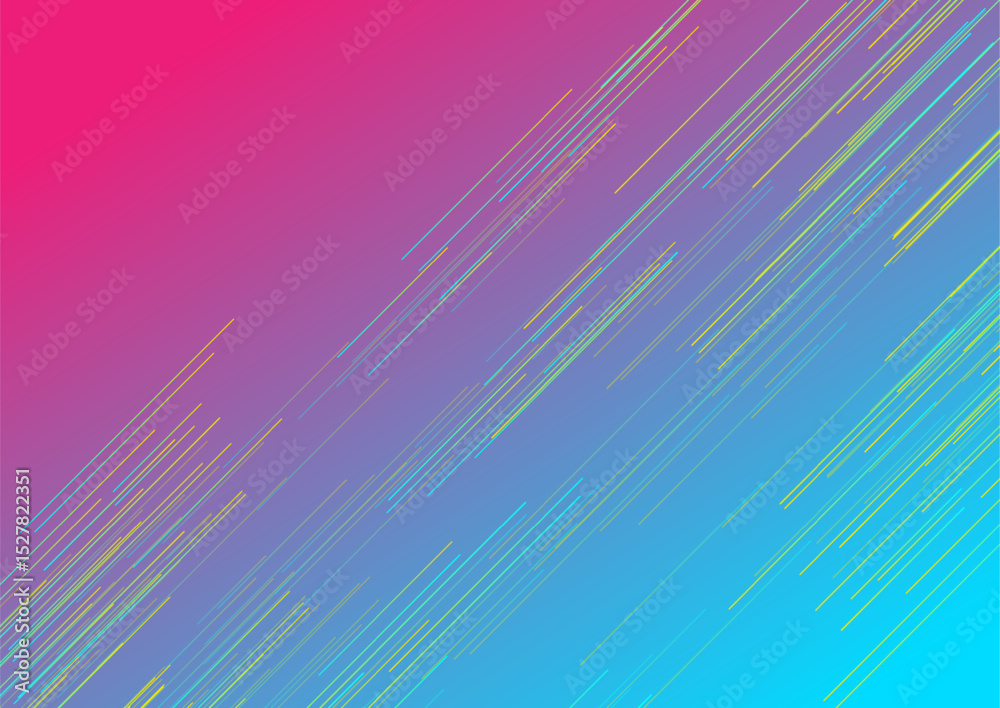 Aufkleber Holographic colorful abstract background with minimal diagonal lines. Vector design