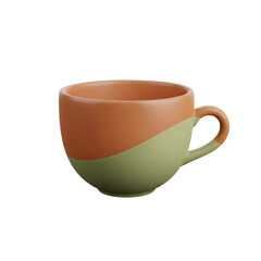 3D ceramic coffee mug with two-tone design