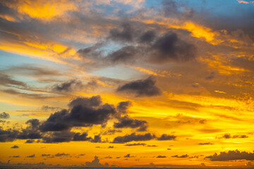 Colourful sunset sky with cloud dramatic sky