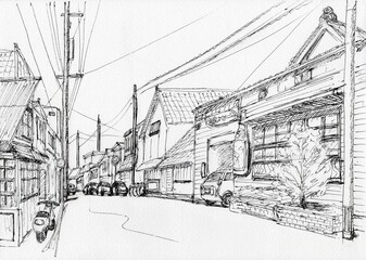 Fototapeta premium レトロな街角