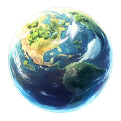 planet earth in the sky, isolated on transparent background png