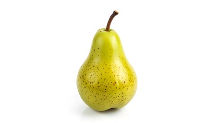 a vibrant green pear, captured in a studio shot, showcasing its freshness and natural appeal