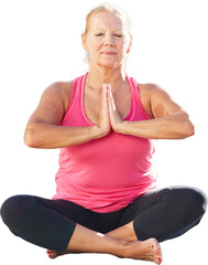 Seniorin macht eine Meditation
