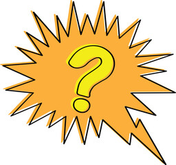  Vibrant Yellow Question Mark in Comic Bubble
