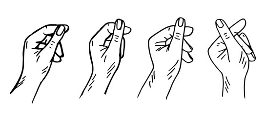 Hands forming love sign gesture, hand-drawn line art vector illustration