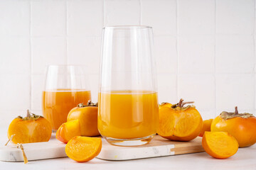 Fresh homemade persimmon juice
