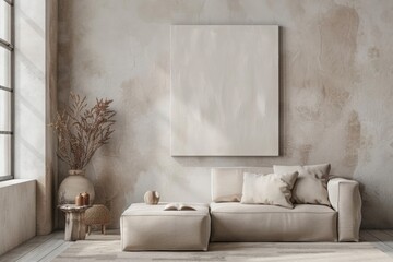 Minimalist abstract art piece on a blank wall