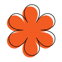 Minimal orange bloom featuring thick black sketch lines. Clean, modern, and full of lively energy.