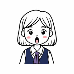 Obraz premium little girl in a suit surprised icon