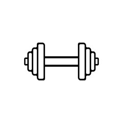 Simple Line Drawing of a Dumbbell Fitness, Strength Training, Exercise Icon