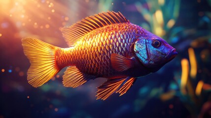 Fototapeta premium Vibrant fish in aquarium