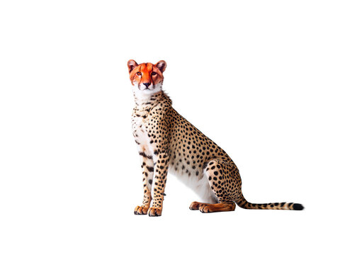 Cheetah white background png wild cheetah png big cat png African predator png fast animal png wildlife animal png feline predator png transparent background image