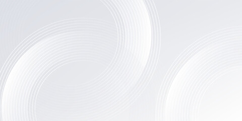 Simple white background with white circle lines digital future modern abstract