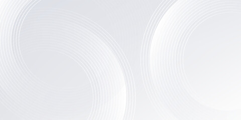Simple white background with white circle lines digital future modern abstract