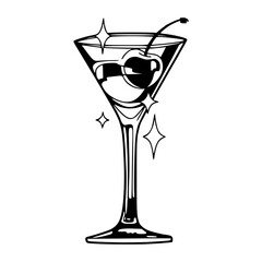 cocktail drink illustration with garnish