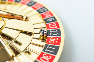 Close-up of a luxurious roulette wheel spinning, emphasizing precision and sophistication