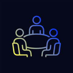Abstract meeting of three people. Icon symbol illustration