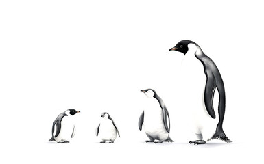 Cute penguin and family picture