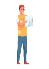 Oil gas worker. Oil industry, engineers in workwear. Oil industry extraction and refinery production. Vector cartoon illustration