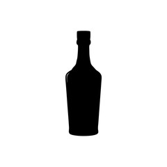 silhouette of a liquor bottle on a white background on white background , no background