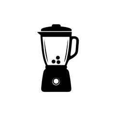 A black and white illustration of a blender with three small dots on white background , no background